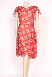1920's red cotton day dress from Prim Vintage Fashion, £165