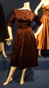 Hardy Amies, red and black printed cocktail dress, circa 1960